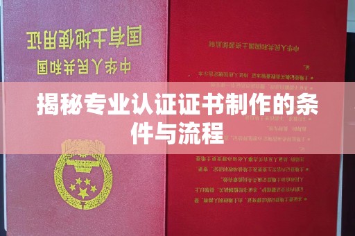 精河揭秘专业认证证书制作的条件与流程
